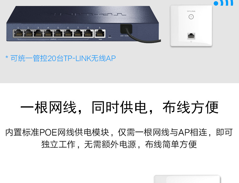 TP-LINK TL-R479GP-AC全千兆有线路由器8口PoE供电AP管理