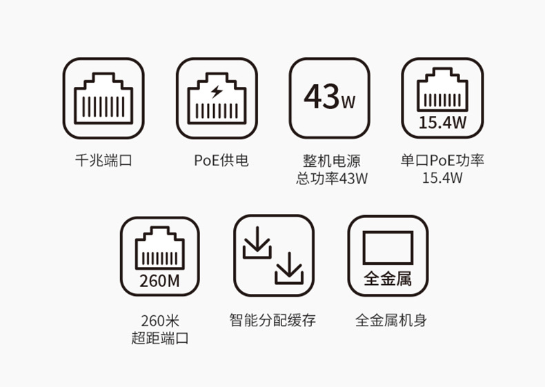水星MSG05CP 5口全千兆PoE供电交换机安防监控4口POE供电