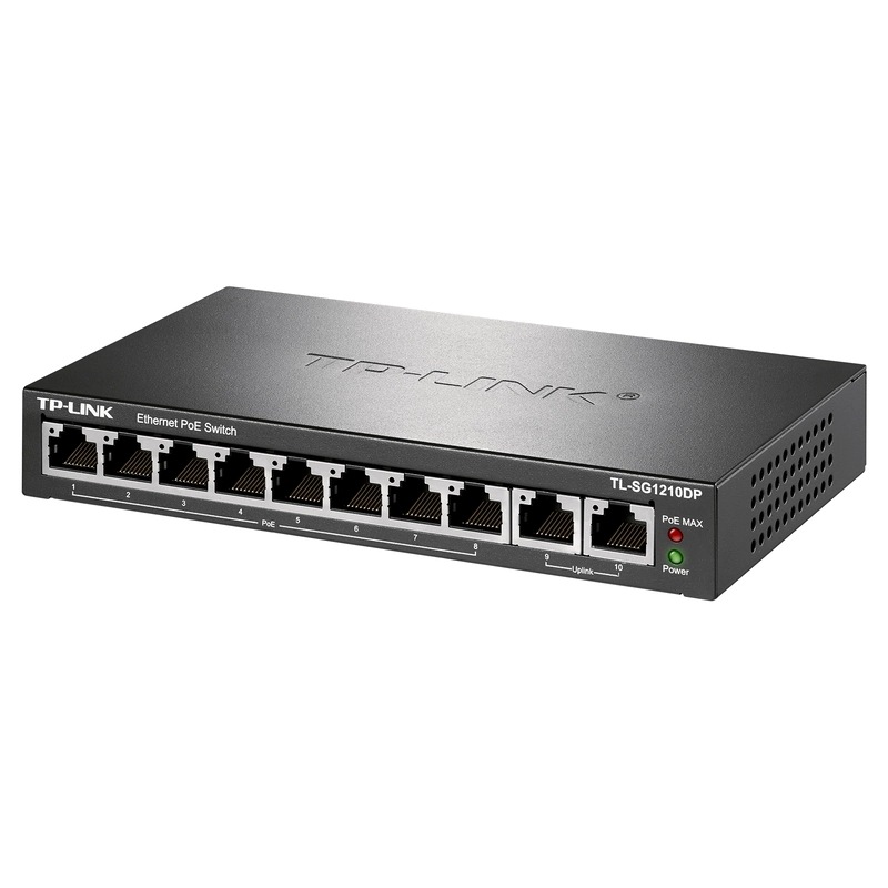 TP-LINK TL-SG1210DP全千兆8口PoE监控网络交换机8GE(PoE