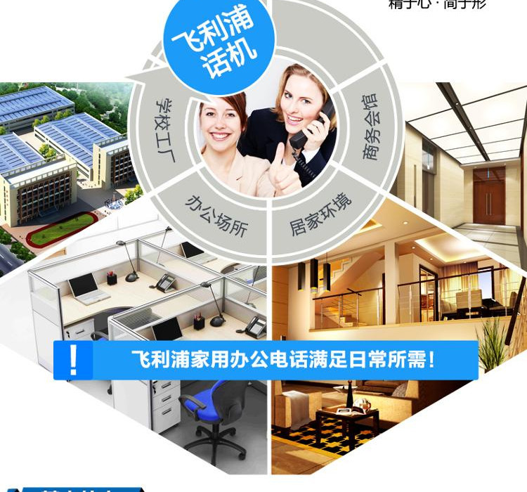 飞利浦CORD040固定电话机办公室来电显示坐机 家用酒店座