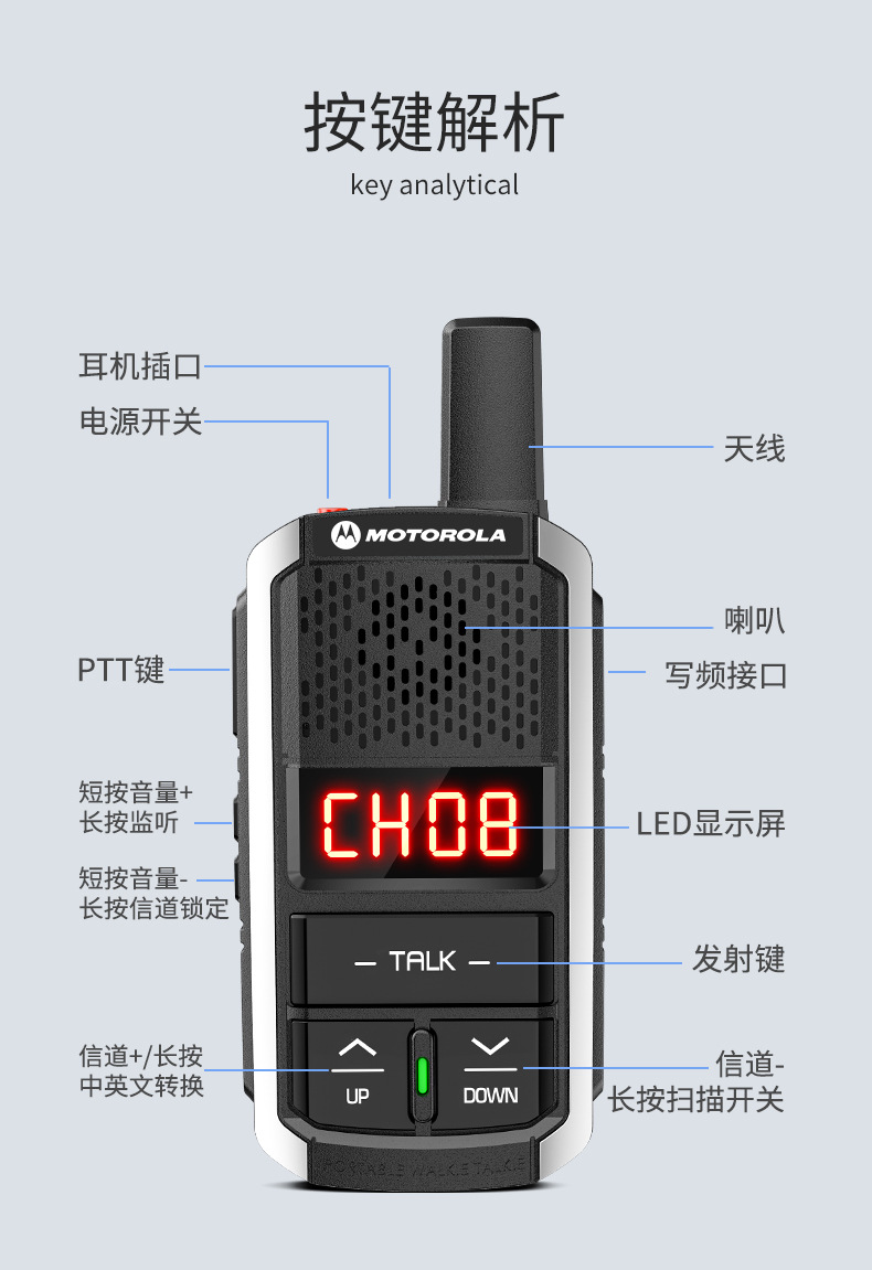 新款对讲机批发大功率户外小型迷你型无线电跨境亚马逊工