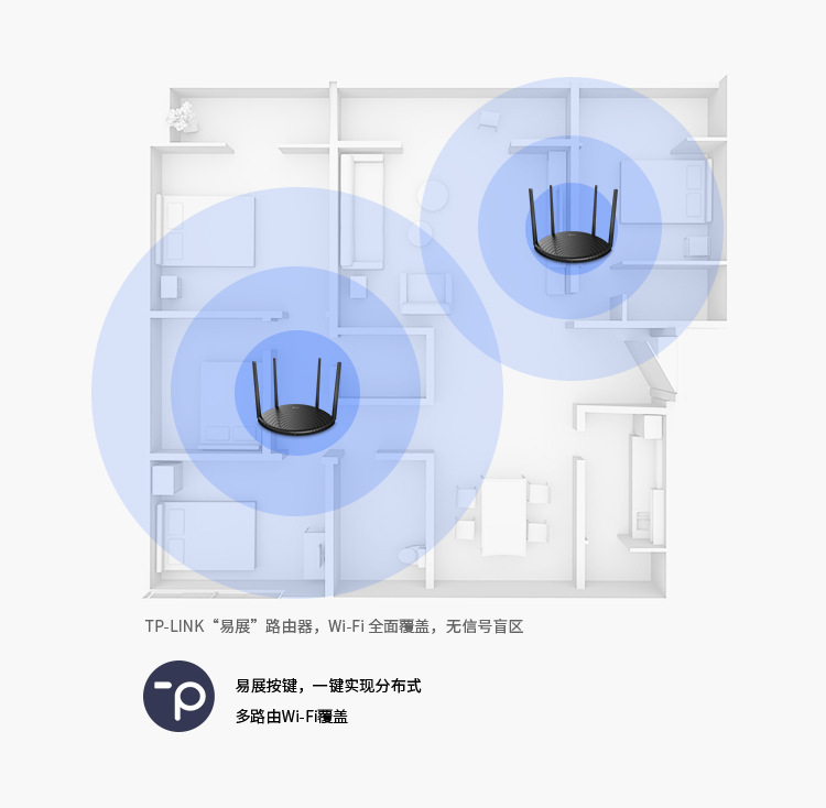 TP-LINK无线路由器1200M双频5G高速WIFI家用光纤TL-WDR56