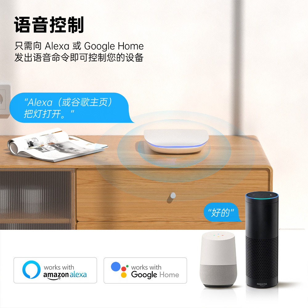 涂鸦智能ZigBee+蓝牙双模无线网关智能家居设备联动远程A