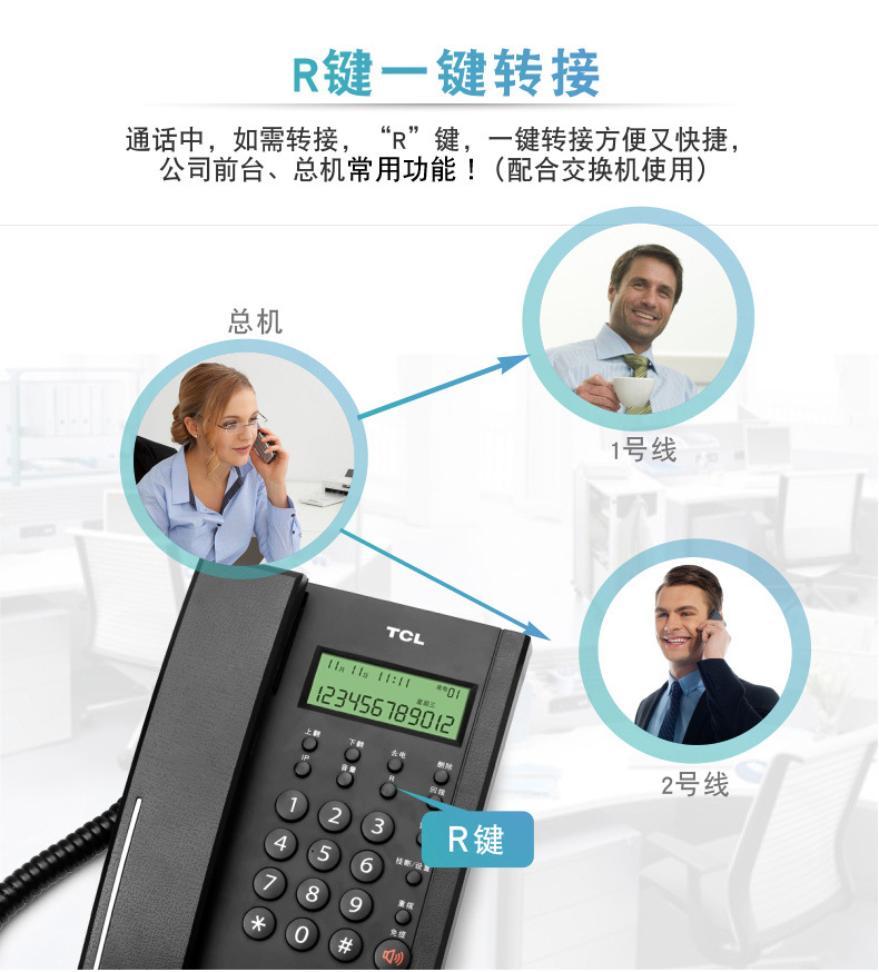 TCL HCD868(79)TSD电话机座机来电显示免电池免提座壁挂