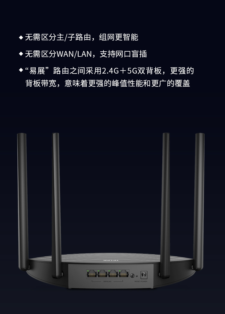 TP-LINK无线路由器1200M双频5G高速WIFI家用光纤TL-WDR56