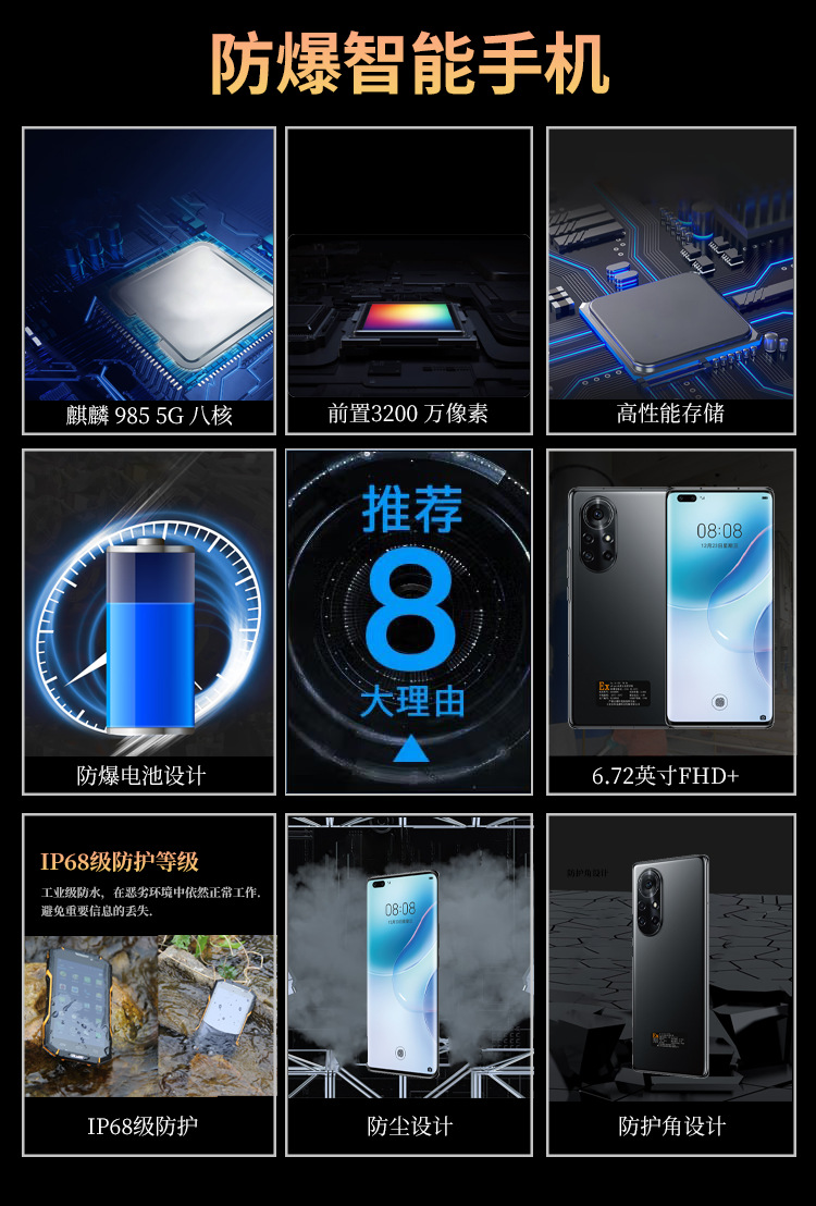 安科迅捷 化工用防爆手机 工业三防PDA终端 5G全网通 高