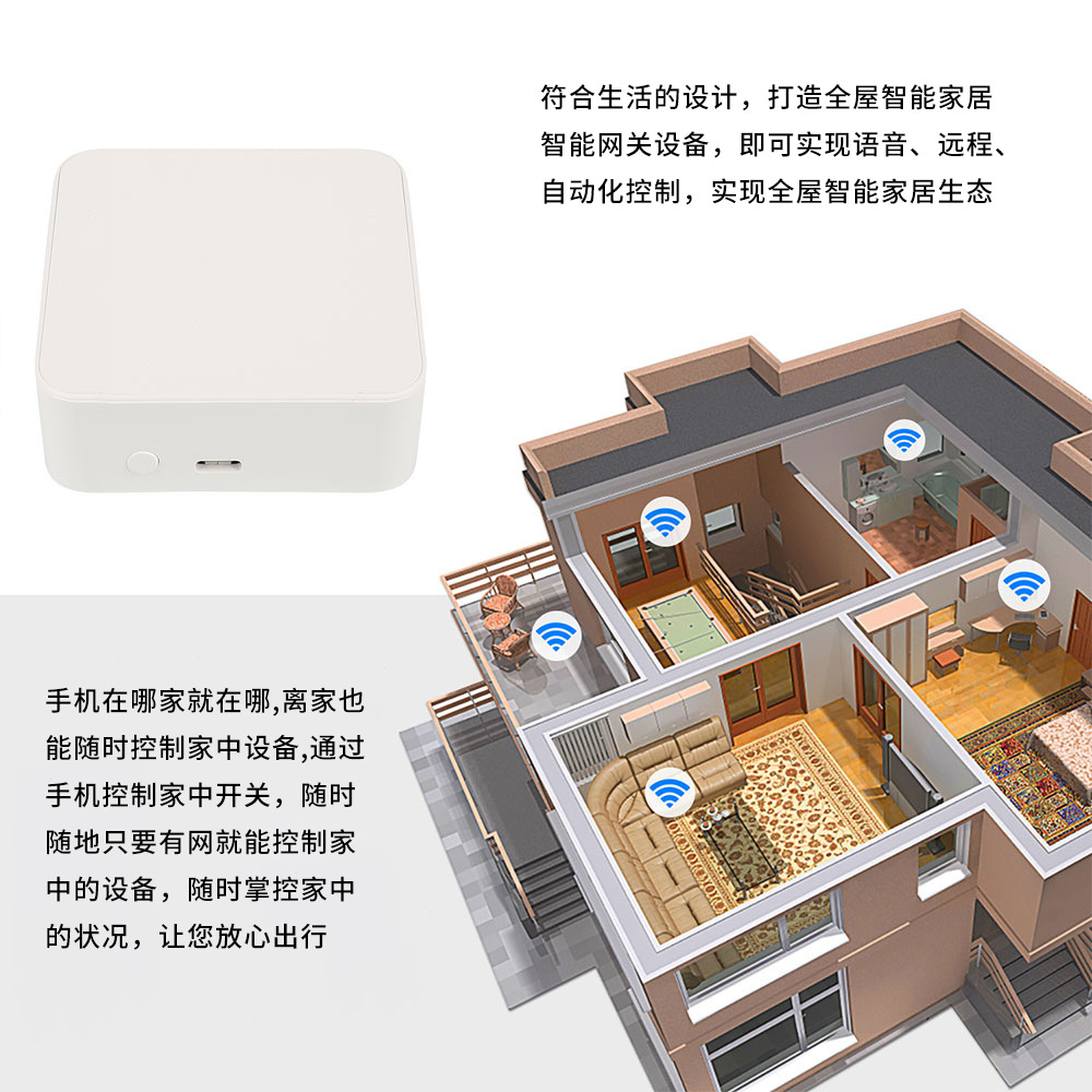 Tuya涂鸦多模网关智能家居控制中心无线蓝牙Mesh中控网关