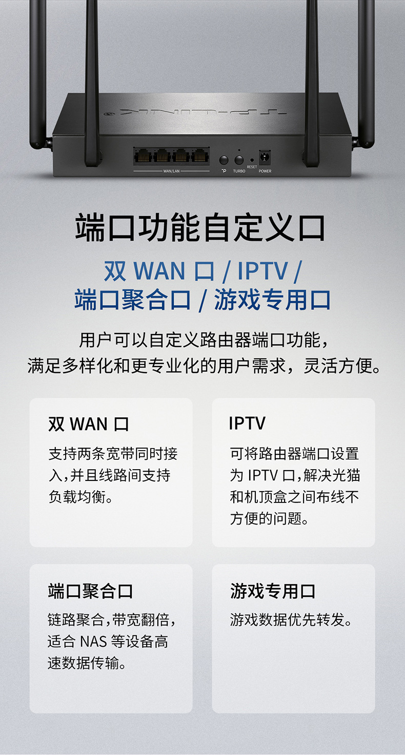TP-LINK TL-XDR3068易展Turbo版AX3000双频千兆WiFi6企业