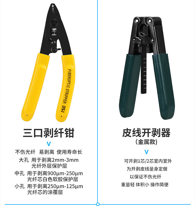 FTTH光纤冷接工具包套装AUA-6S切割刀红光笔光功率计